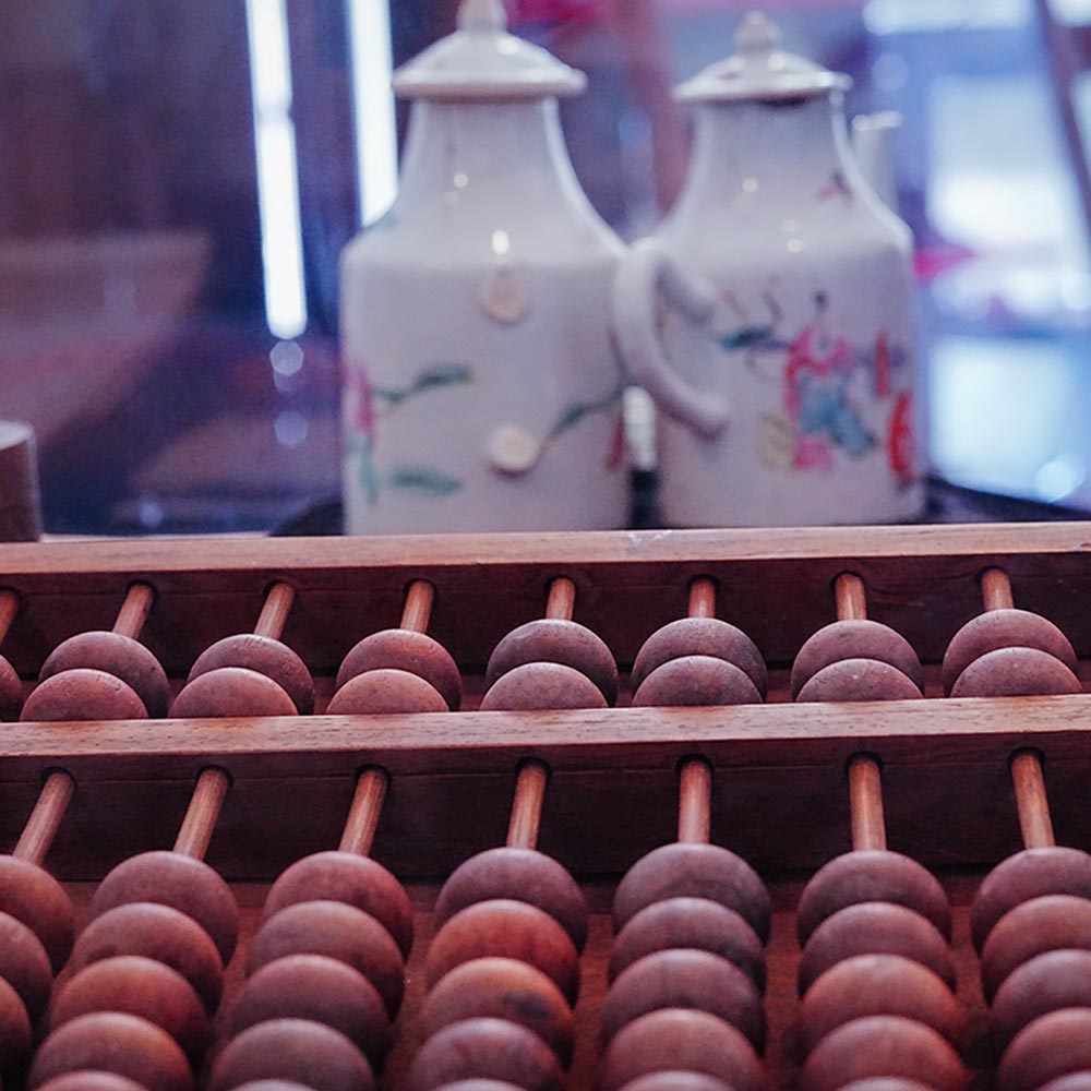 image of interior of items and atefacts in the Wo Hing Chinese Museum in Lahaina.